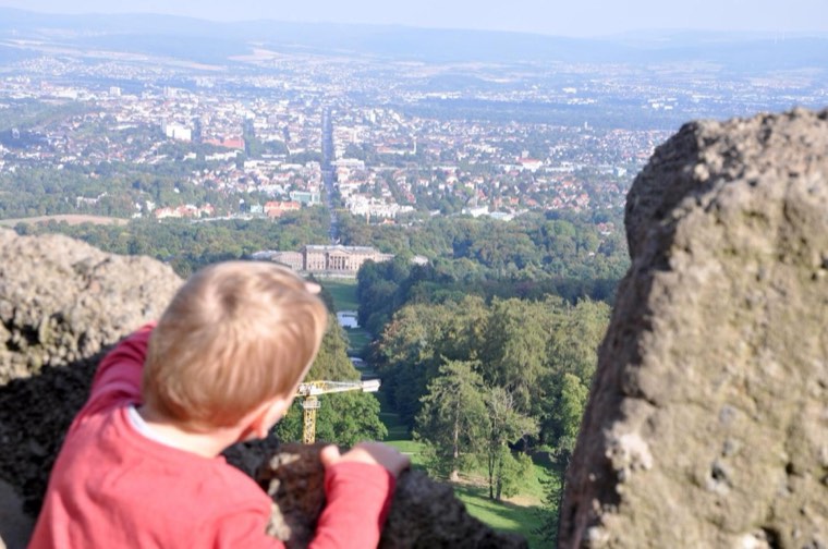 Blick vom Herkules über Kassel und den Bergpark